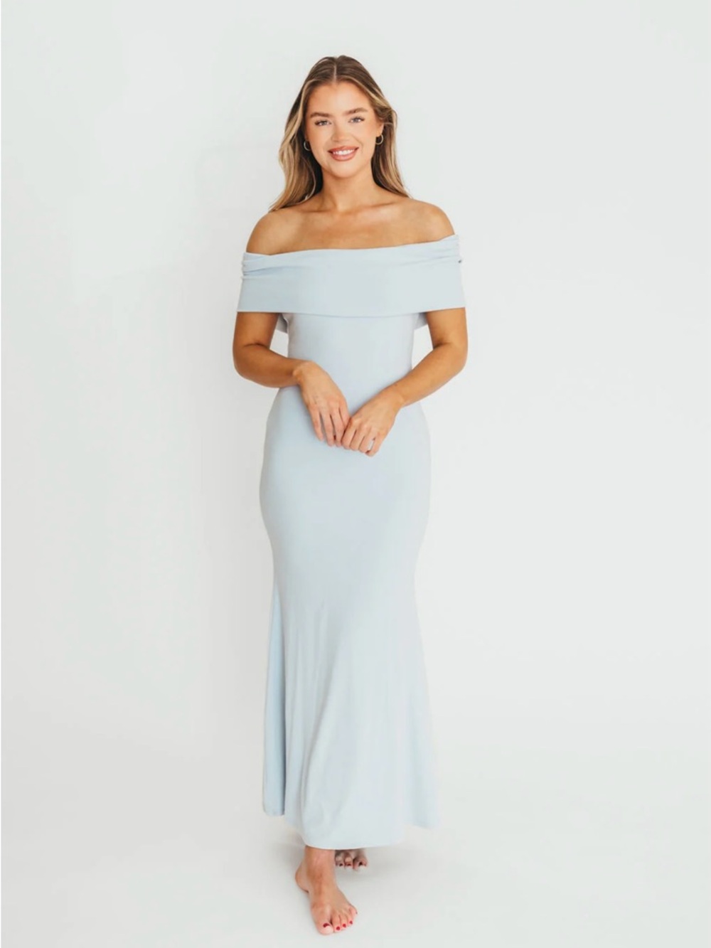 Monroe Maxi Dress in Blue - Bump Friendly